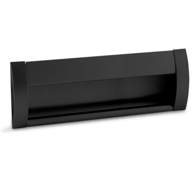 Ручка-раковина 128мм крепление саморезами черный матовый