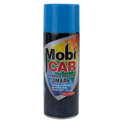Эмаль аэрозольная универсальная MobiCAR, 520 мл, RAL 5015, синий глянцевый