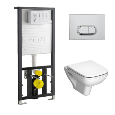 Инсталляция Vitra S20 742-5800-01)+унитаз+кноп (740-0580) гл.хром  
