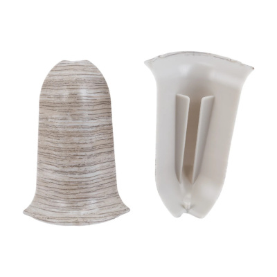 Угол для плинтуса 55мм "Идеал Классик" Ясень серый / 253 наружный (комплект)										