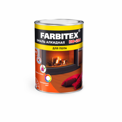 Эмаль алкидная ПФ-266 для пола FARBITEX Красно-коричневый (2,7 кг) 