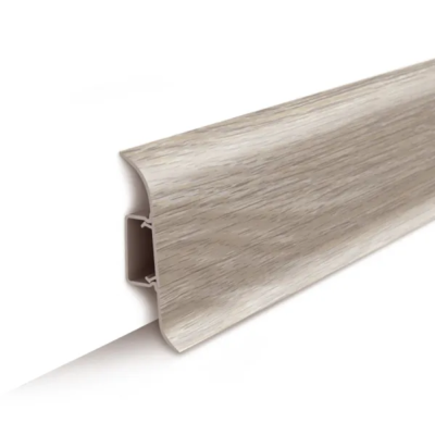 Плинтус напольный с центральной планкой 55мм 2,2м "Идеал Классик" Ясень серый / 253										