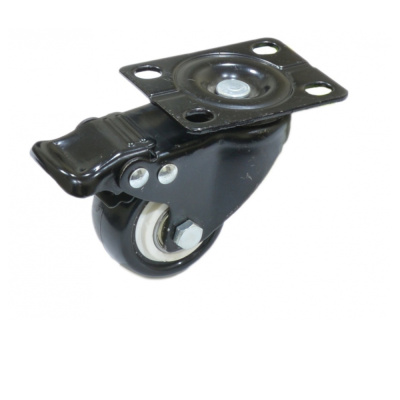 Колесо черн. рез.  поворот. с тормоз.(металл)  50мм