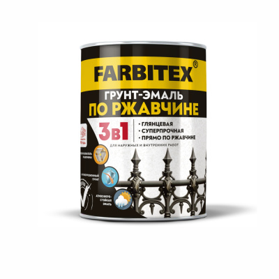 Грунт-эмаль по ржавчине 3 в1 (1,8 кг) FARBITEX Желтый
