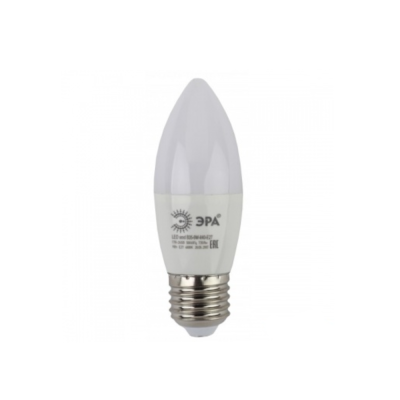 Лампа светодиодная, х/бел, 800 lm ЭРА LED smd B35-10w-840-E27 ECO