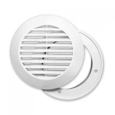 Решетка разъемная круглая с москитной сеткой накл. жалюзи 140, D100 Э140/100Р