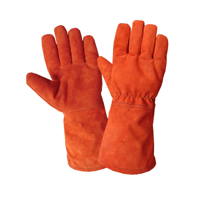 Краги Металург ЛЮКС, спилок, красные, 5-ти палые с подкладкой термоизол. нетк. мет-л