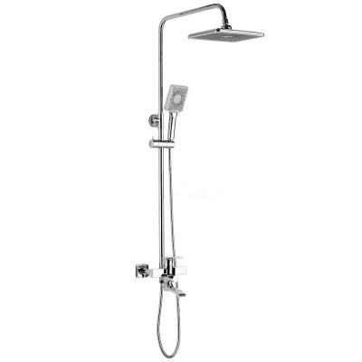 Система душевая F2469 (смеситель, стойка верхн. душ, лейка, шланг) хром FRAP