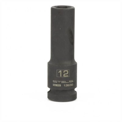 Головка ударная удлиненная шестигранная, 12 мм, 1/2", CrMo// Stels
