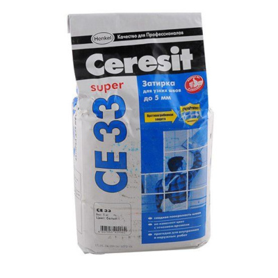 ЗАТИРКА №01  СЕ 33  БЕЛАЯ  5 КГ ФОЛЬГА (1/4) "CERESIT"