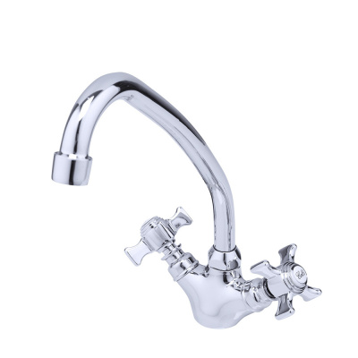 СМЕСИТЕЛЬ ДЛЯ КУХНИ F4124 ВЫСОКИЙ ПОВОРОТН. ИЗЛИВ, ДВУХВЕНТИЛЬНЫЙ, ХРОМ (1/10) "FRAP"