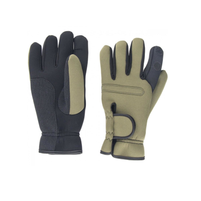 Перчатки рыбацкие неопрен. Хаки  р.XL Helios HS-HY-D14-XL