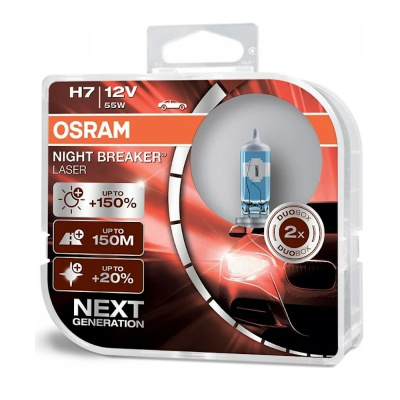 Лампа авт. 12V (+150%) H7 55W PX26d (комплект: 2 шт.) Night Breaker Laser Next Generation Osram