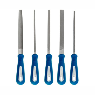 Набор напильников КОБАЛЬТ двухкомпонентная рукоятка, № 2, 200 мм (5 шт.) блистер