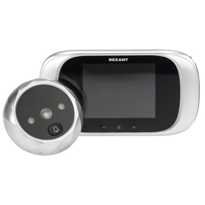 Видеоглазок дверной REXANT (DV-113) с цветным LCD-дисплеем 2.8" с функцией звонка и записи фото, вст