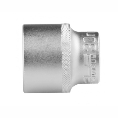 Головка торцевая, 30 мм, 12-гранная, CrV, под квадрат 1/2", хромированная// Stels