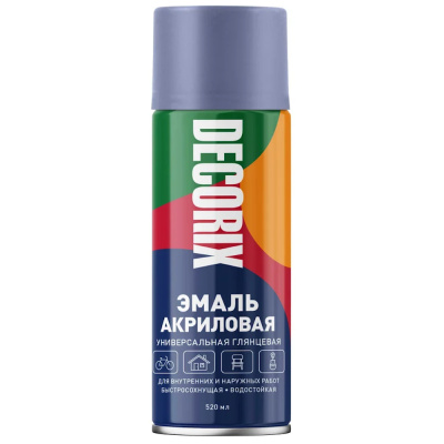 Эмаль аэрозольная универсальная DECORIX, 520 мл, голубино-синий