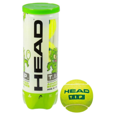 Мяч теннисный HEAD T.I.P Green, арт.578133,уп.3 шт, фетр,нат.резина,желто-зеленый
