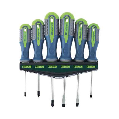 Набор отверток, CrV,  трехкомпонентные рукоятки, 6 предм//Сибртех