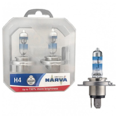 Лампа авт. 12V (+150%) H4 60/55W P43t (комплект: 2 шт.) Range Power 150 Narva