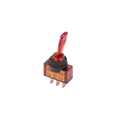 Тумблер 12V 20А (3c) ON-OFF однополюсный  с красной подсветкой  REXANT, 36-4370