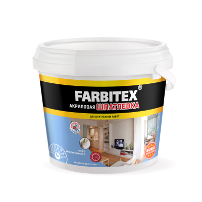 Шпатлевка акриловая для внутренних работ (9,0 кг) FARBITEX