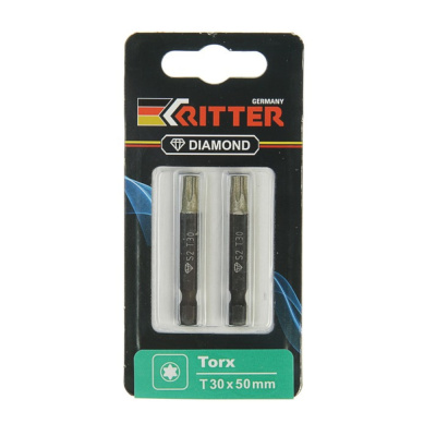 Бита Ritter Diamond TORX 30х50мм магнитная(алмазное покрытие сталь S2)(2шт.в блистерной упак.)