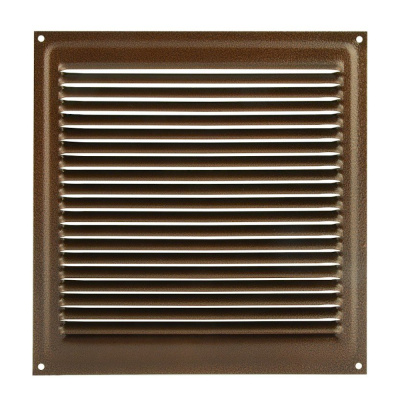 Решетка металлическая с сеткой 175х175ВРС, 8017 коричневая
