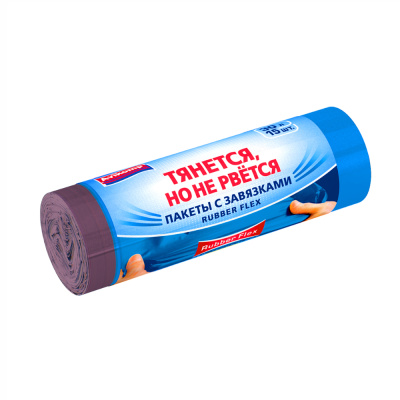 ПАКЕТЫ ДЛЯ МУСОРА С ЗАВЯЗКАМИ "PRESTIGE RUBBER FLEX" 30 Л, 15 ШТ. (ГОЛУБЫЕ) 20 МКМ (1/20) "AVIKOMP"