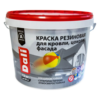 КРАСКА РЕЗИНОВАЯ "DALI" ЗЕЛЕНЫЙ МОХ RAL 6005 12КГ (1) "РОГНЕДА"