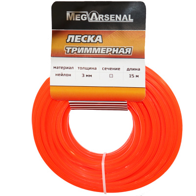 Леска триммерная MegArsenal d3.0 квадрат L15