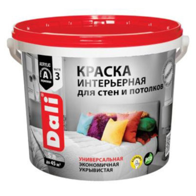 КРАСКА АКРИЛОВАЯ "DALI" ИНТЕРЬЕРНАЯ БАЗА A  5 Л (1) "РОГНЕДА"