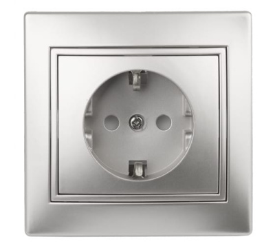 Розетка 2P+E Schuko с крышкой, 16А-250В, IP20, СУ, шампань Intro Plano 1-203-04 