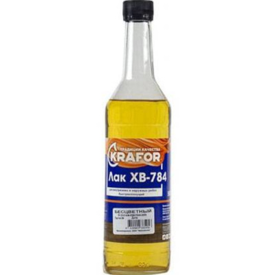 Лак ХВ-784 Бесцветный 0,5л (12) "KRAFOR"
