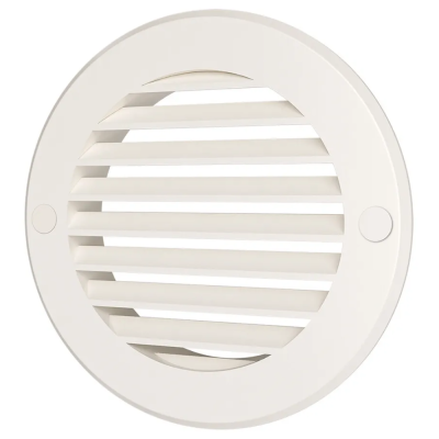 Решетка наружная вентиляционная круглая D130 с фланцем D100, ASA 10РКН Ivory  