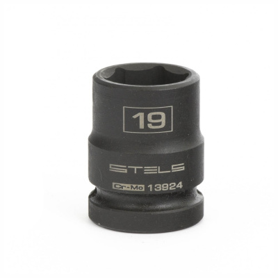 Головка ударная шестигранная, 19 мм, 1/2", CrMo// Stels