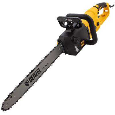 Пила цепная электрическая EDS-2200, 2,2кВт,продольная,шина 45см,шаг 3/8, паз 1,3мм, 62зв// Denzel