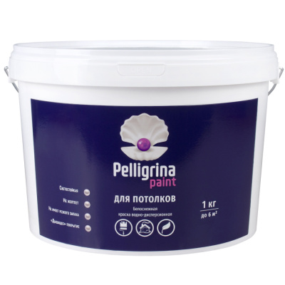 КРАСКА АКРИЛ. ДЛЯ ПОТОЛКОВ БЕЛОСНЕЖНАЯ 15 КГ (1) "PELLIGRINA PAINT"